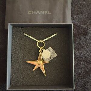 CHANEL GWP Gold Star Pendant Necklace